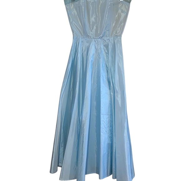 Vintage 50s Fit Flare Ice Blue tea length gown dress princess cinderella costume - Picture 4 of 12